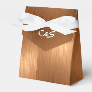 Dark Gold Personalized Favor Boxes