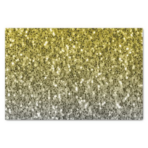 Dark gold silver faux glitter sparkles bling  tissue paper