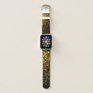Dark gold yellow faux glitter sparkles apple watch band
