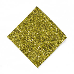 Dark gold yellow faux glitter sparkles Bandana