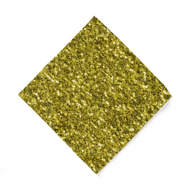  Dark gold yellow faux glitter sparkles Bandana (Front)