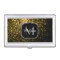 Dark gold yellow faux glitter sparkles Monogram