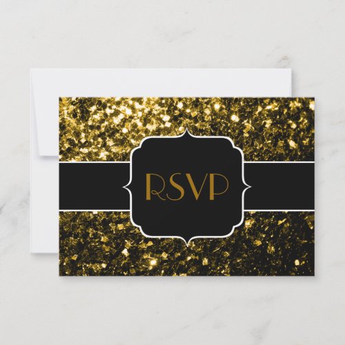 Beautiful Yellow Gold sparkles Sweet 16 Invites
