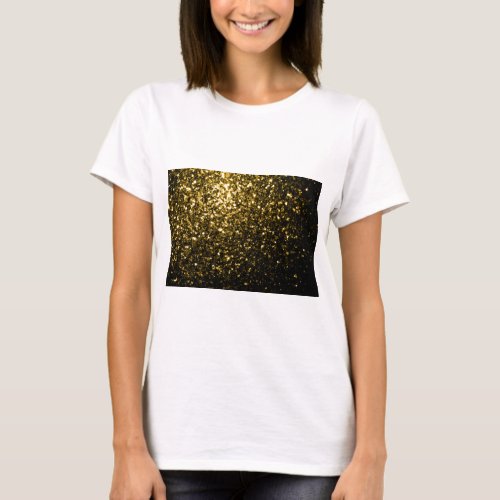 Dark gold yellow faux glitter sparkles T_Shirt