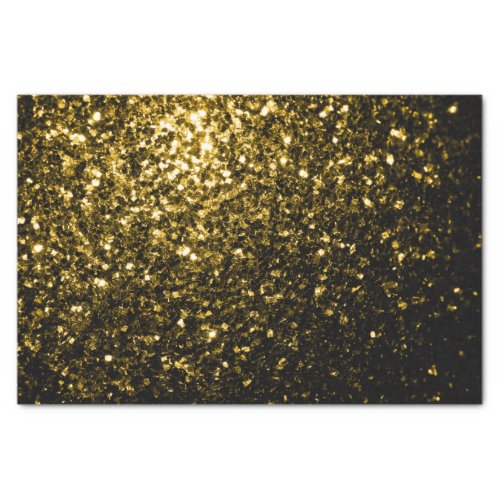 Dark gold yellow faux glitter sparkles tissue paper