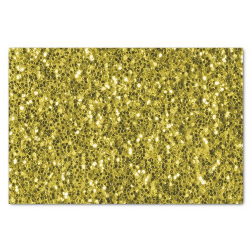  Dark gold yellow faux glitter sparkles Tissue Paper