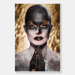 Dark Golden Beauty Body Paint Glamorous Art Foam Board
