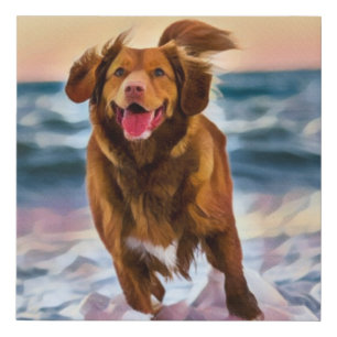 Dark golden Retriever red Dog Pet Faux Canvas Print