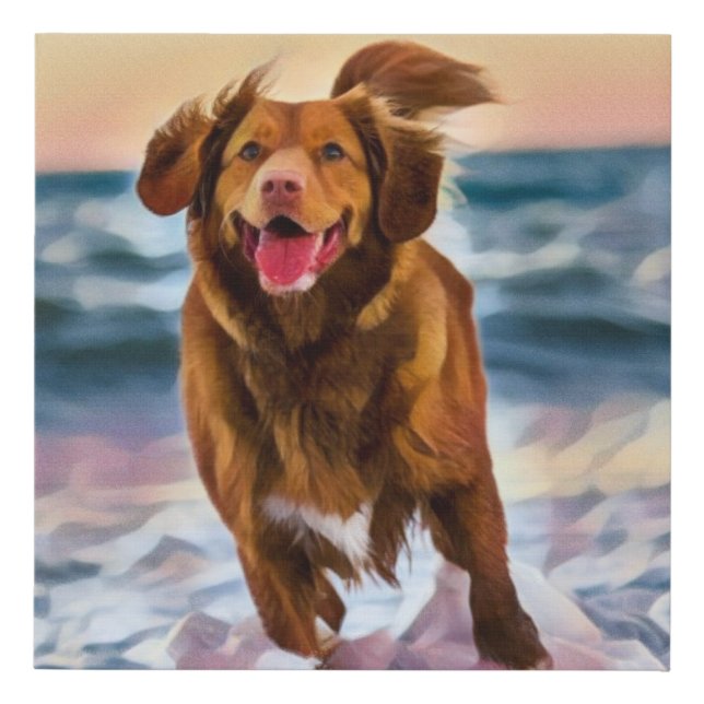 Dark golden Retriever red Dog Pet Faux Canvas Print (Front)