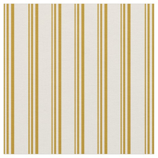 Dark Goldenrod and Beige Stripes Pattern Fabric