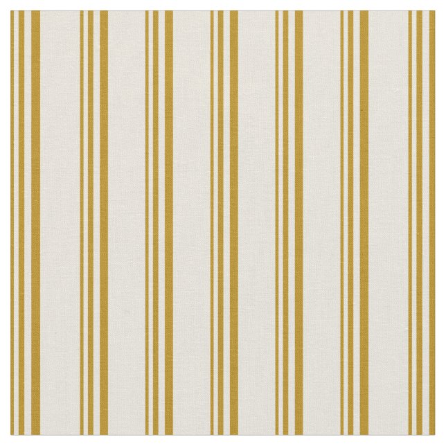 Dark Goldenrod and Beige Stripes Pattern Fabric (Close Up)
