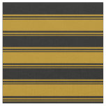 [ Thumbnail: Dark Goldenrod and Black Stripes Fabric ]
