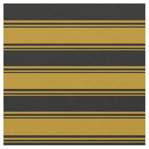 Dark Goldenrod and Black Stripes Fabric