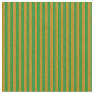 Dark Goldenrod and Forest Green Stripes Fabric