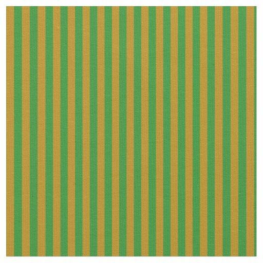 Dark Goldenrod and Forest Green Stripes Fabric