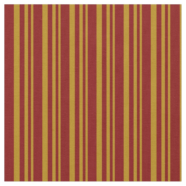 Dark Goldenrod and Maroon Stripes/Lines Pattern Fabric (Close Up)