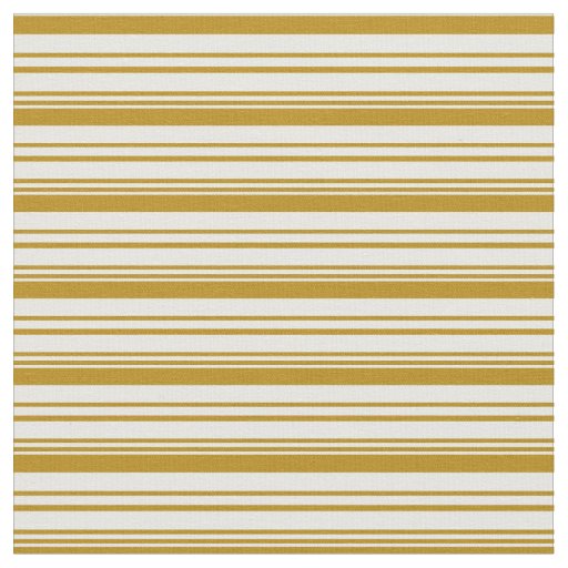 Dark Goldenrod and Mint Cream Stripes Pattern Fabric