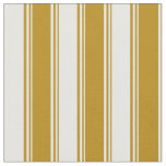 [ Thumbnail: Dark Goldenrod and Mint Cream Stripes Pattern Fabric ]