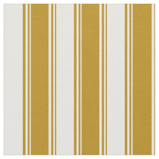 Dark Goldenrod and Mint Cream Stripes Pattern Fabric