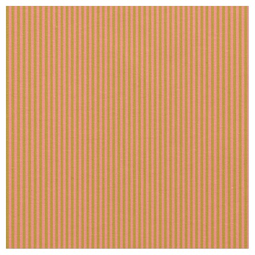 Dark Goldenrod and Salmon Striped Pattern Fabric