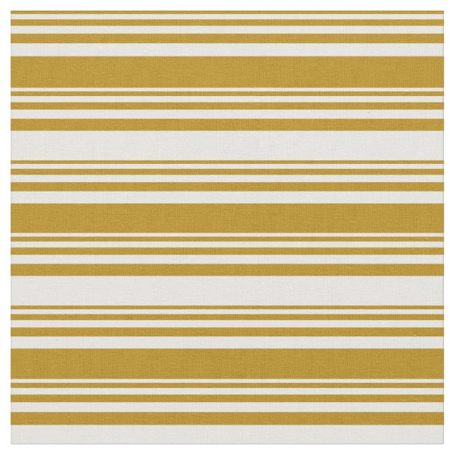 Dark Goldenrod and White Lined/Striped Pattern Fabric (Close Up)