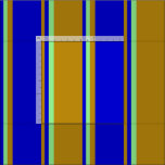 [ Thumbnail: Dark Goldenrod, Blue, and Light Green Lines Fabric ]