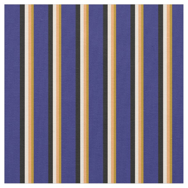 Dark Goldenrod, Brown, Bisque, Black & Blue Fabric (Close Up)
