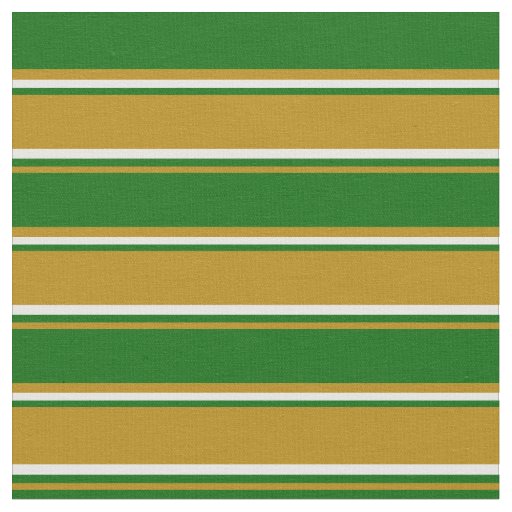 Dark Goldenrod, Dark Green, and Mint Cream Lines Fabric