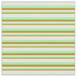 [ Thumbnail: Dark Goldenrod, Green, and Mint Cream Pattern Fabric ]