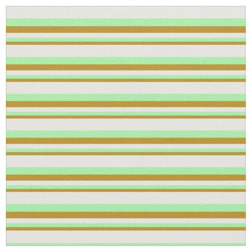 Dark Goldenrod, Green, and Mint Cream Pattern Fabric