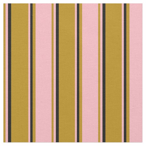 Dark Goldenrod, Light Pink, and Black Pattern Fabric