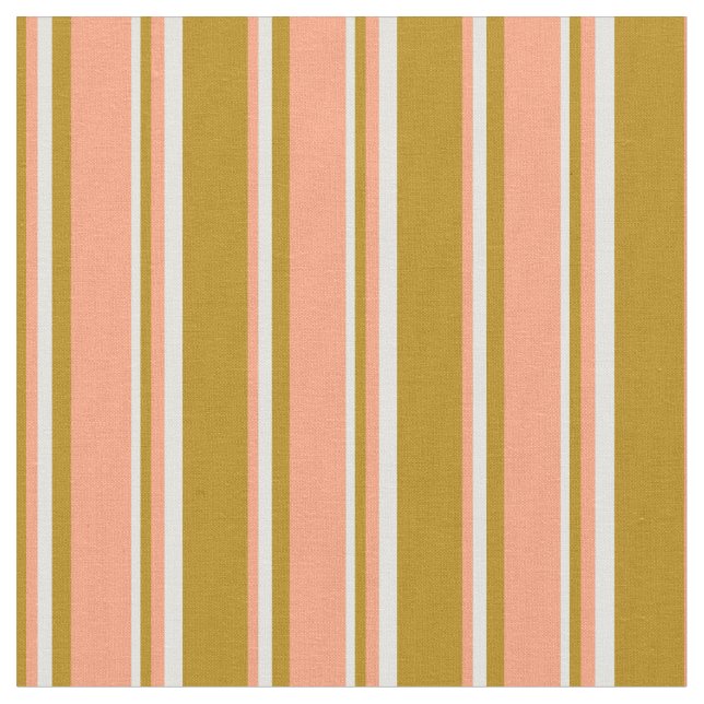 Dark Goldenrod, Light Salmon & Light Cyan Lines Fabric (Close Up)