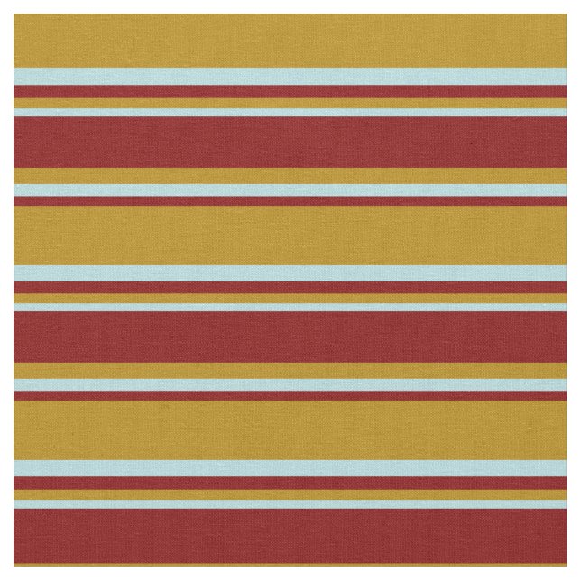 Dark Goldenrod, Maroon & Powder Blue Pattern Fabric (Close Up)