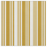 Dark Goldenrod &amp; Mint Cream Lines Pattern Fabric