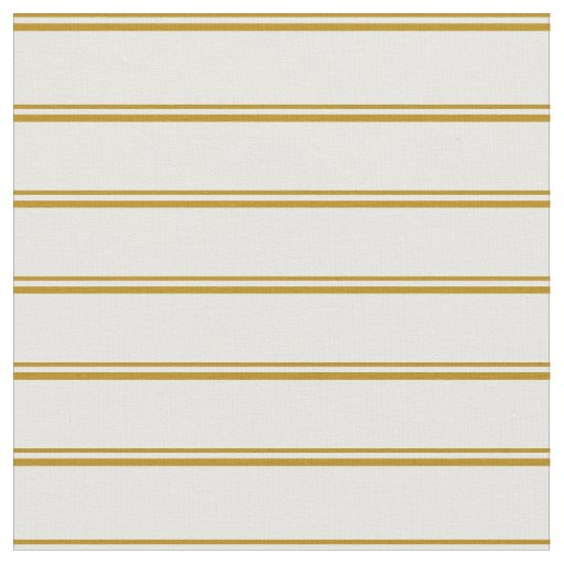 Dark Goldenrod & Mint Cream Stripes Pattern Fabric