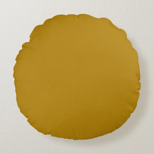 Dark Goldenrod Solid Color Round Pillow