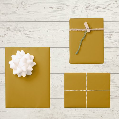 Dark Goldenrod Solid Color Wrapping Paper Sheets