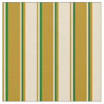 [ Thumbnail: Dark Goldenrod, Tan, and Dark Green Colored Lines Fabric ]