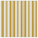 [ Thumbnail: Dark Goldenrod & White Striped/Lined Pattern Fabric ]