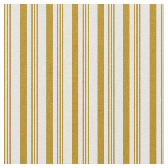 Dark Goldenrod & White Striped/Lined Pattern Fabric (Close Up)