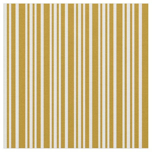 Dark Goldenrod & White Striped Pattern Fabric