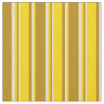 [ Thumbnail: Dark Goldenrod, Yellow & Tan Colored Stripes Fabric ]
