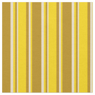 Dark Goldenrod, Yellow & Tan Colored Stripes Fabric