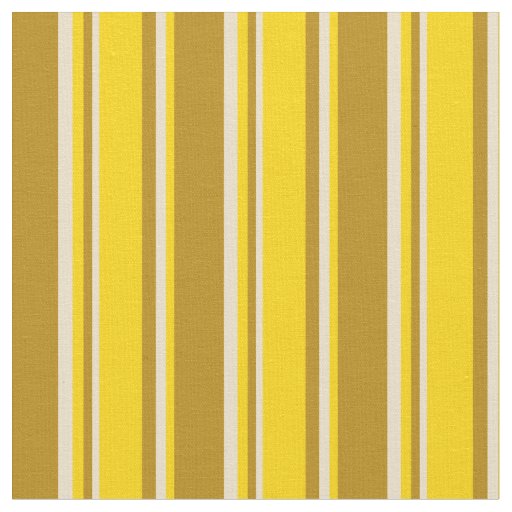 Dark Goldenrod, Yellow & Tan Colored Stripes Fabric