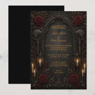 Dark GOT Gothic Halloween Wedding Invitation