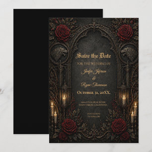 Dark GOT Gothic Save the date invitation