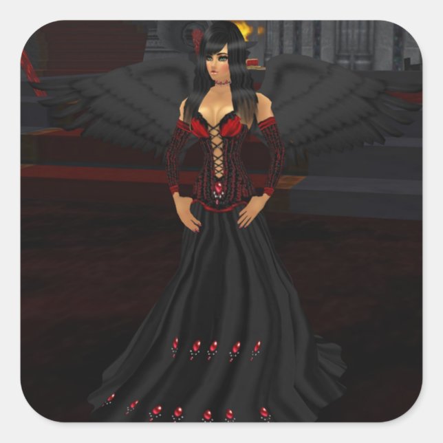 Dark Goth Angel Stickers (Front)