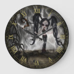 Dark Goth Girl Vignette Wall Clock