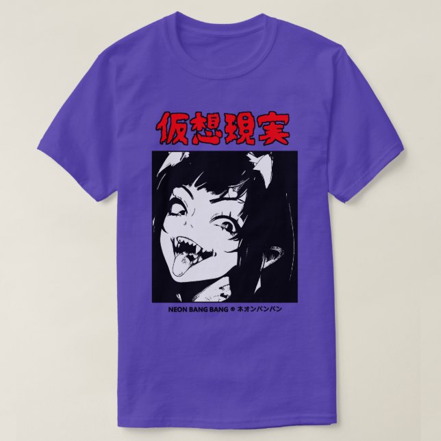 Dark Goth HorrorDemon Girl Lewd Japanese Streetwea T-Shirt (Design Front)