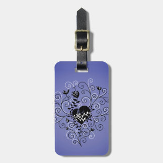 Dark Gothic Abstract Whimsical Fixed Broken Heart Luggage Tag